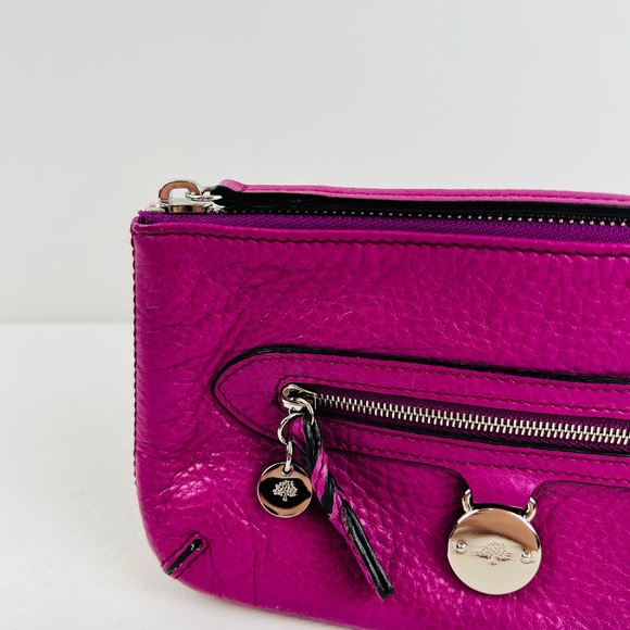 Mulberry Somerset Pochette Purple Grained Leather Small Wristlet Shoulder Bag - Picture 7 of 16